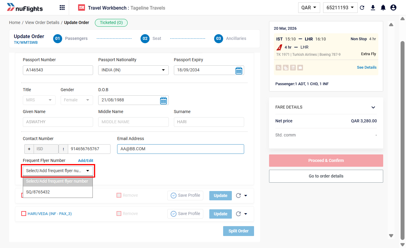 Successful Frequent Flyer validation