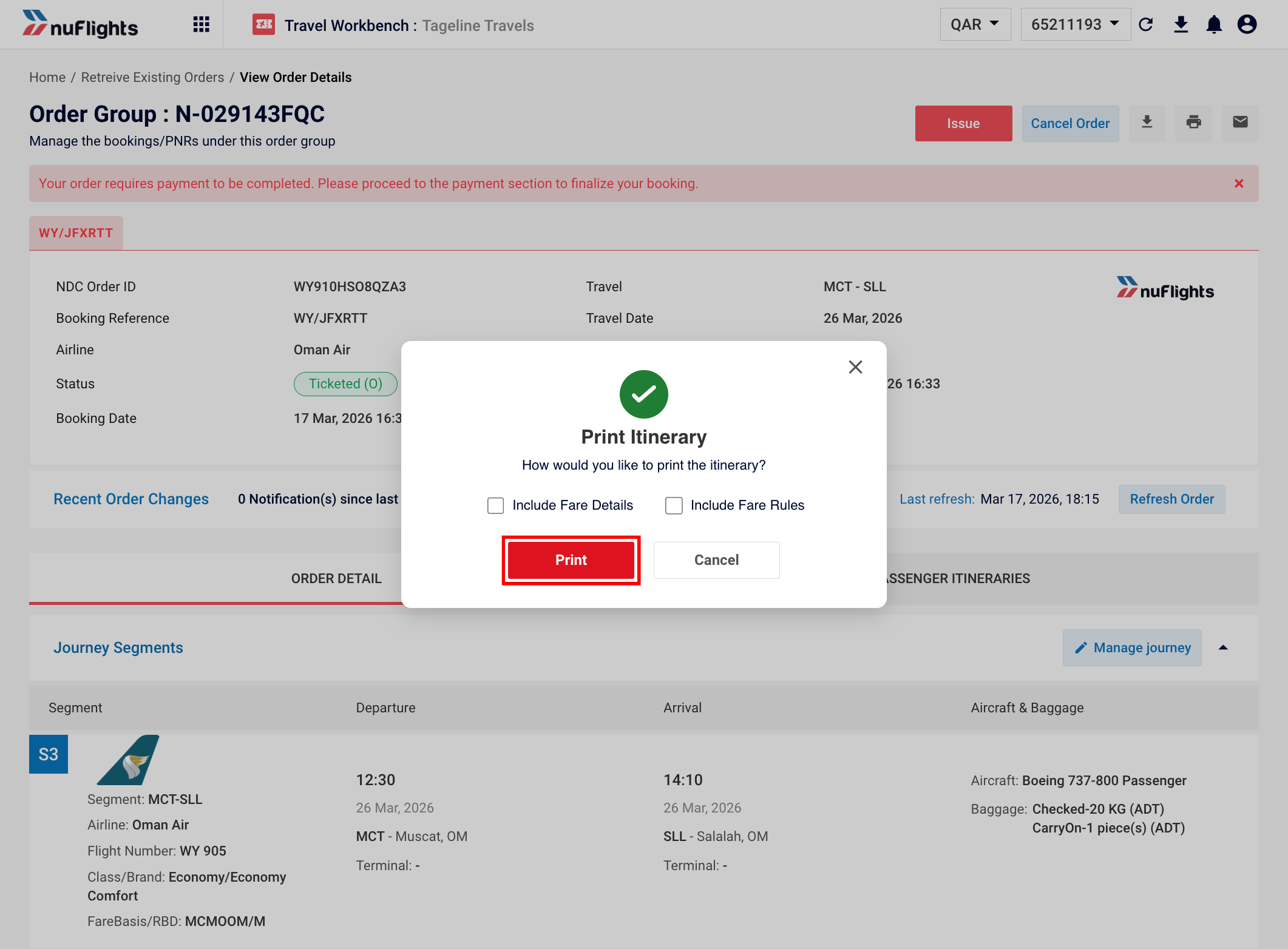 Pop-up confirming print