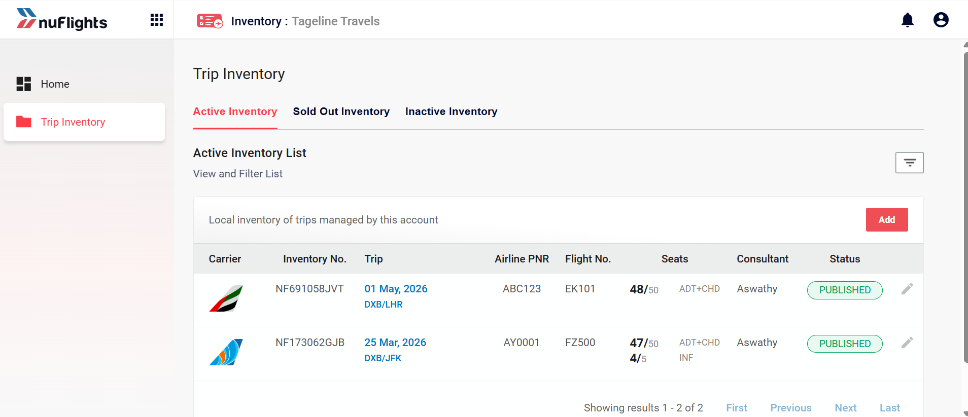 Trip Inventory List