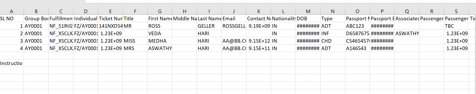 Downloaded Manifest CSV