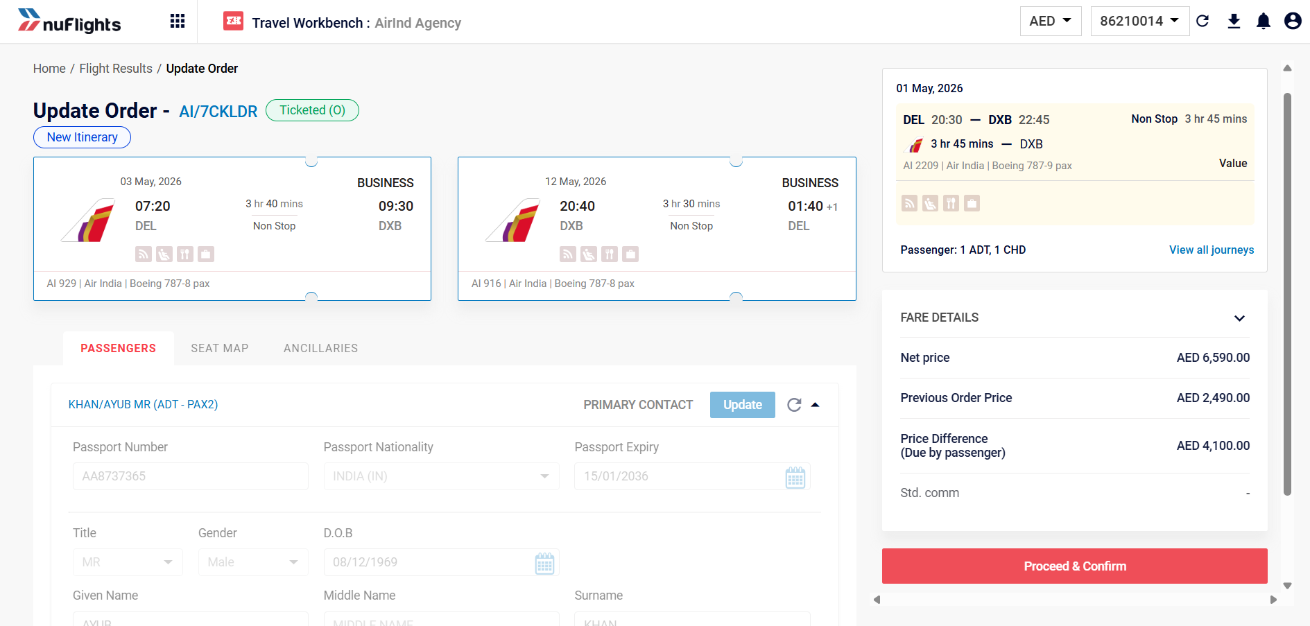 Check Fare Tab