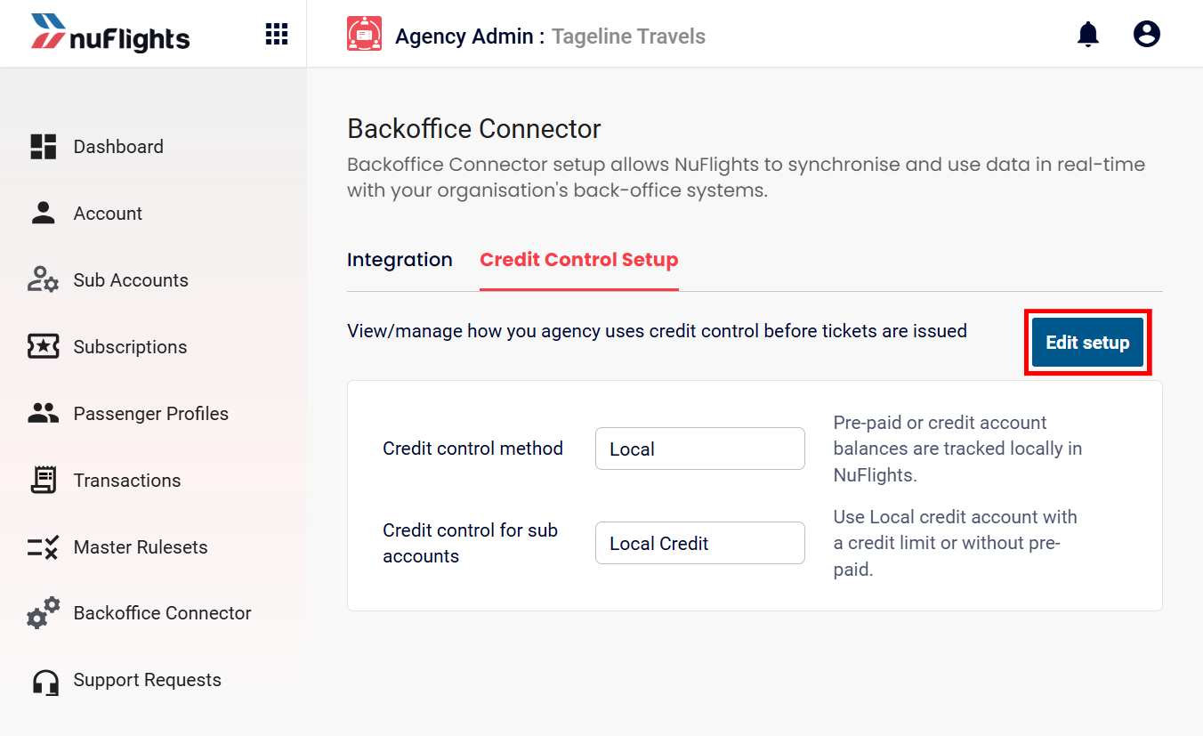Credit Control set up
