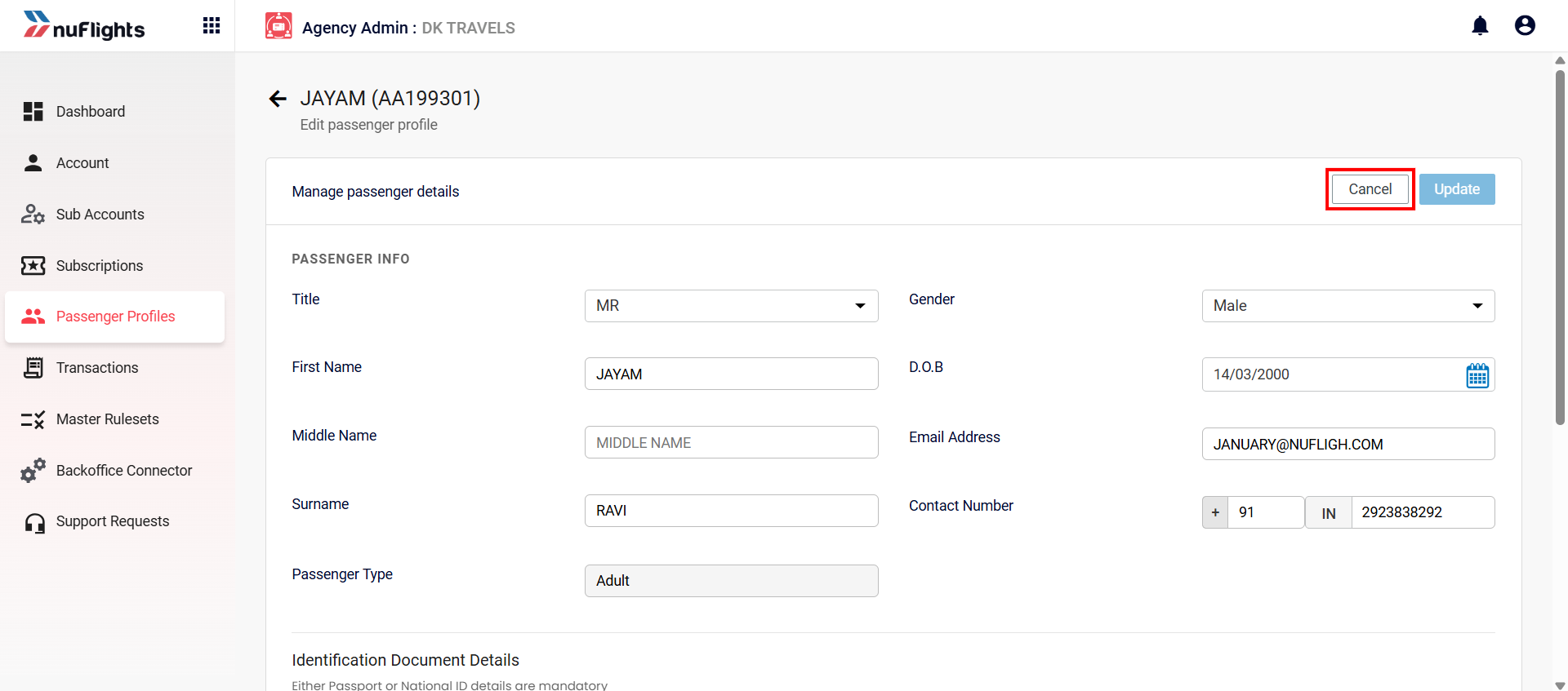 Add Passenger Form