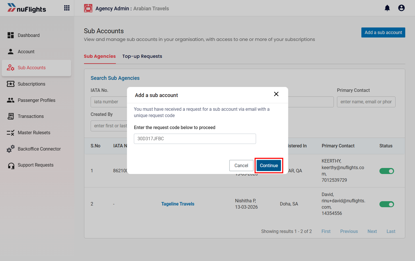 Enter Subscription ID