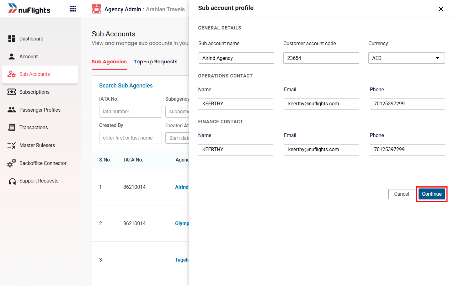 Save Sub-Account Profile