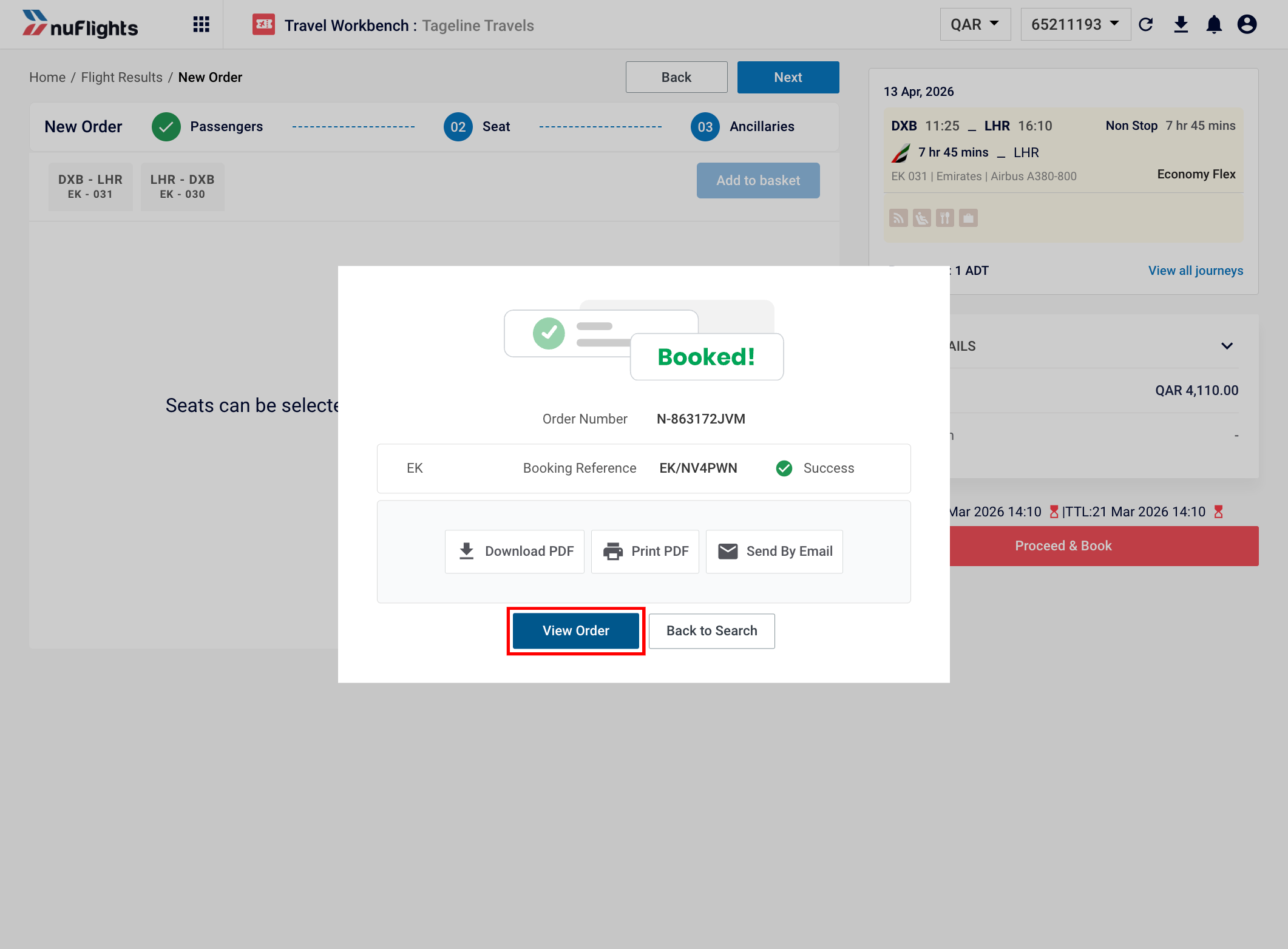 Booking confirmation